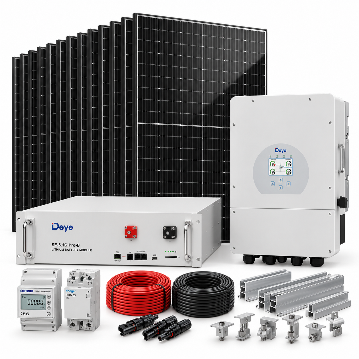 Kit Solar Híbrido 6 kW + Batería 5 kWh | VETTES Deye